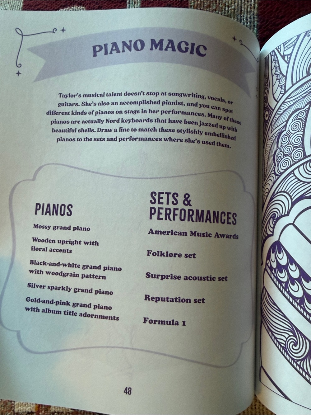 Taylor Swift Activity Book Coloring Crossword Puzzle Games Trivia Swiftie Gift - Picture 4 of 7